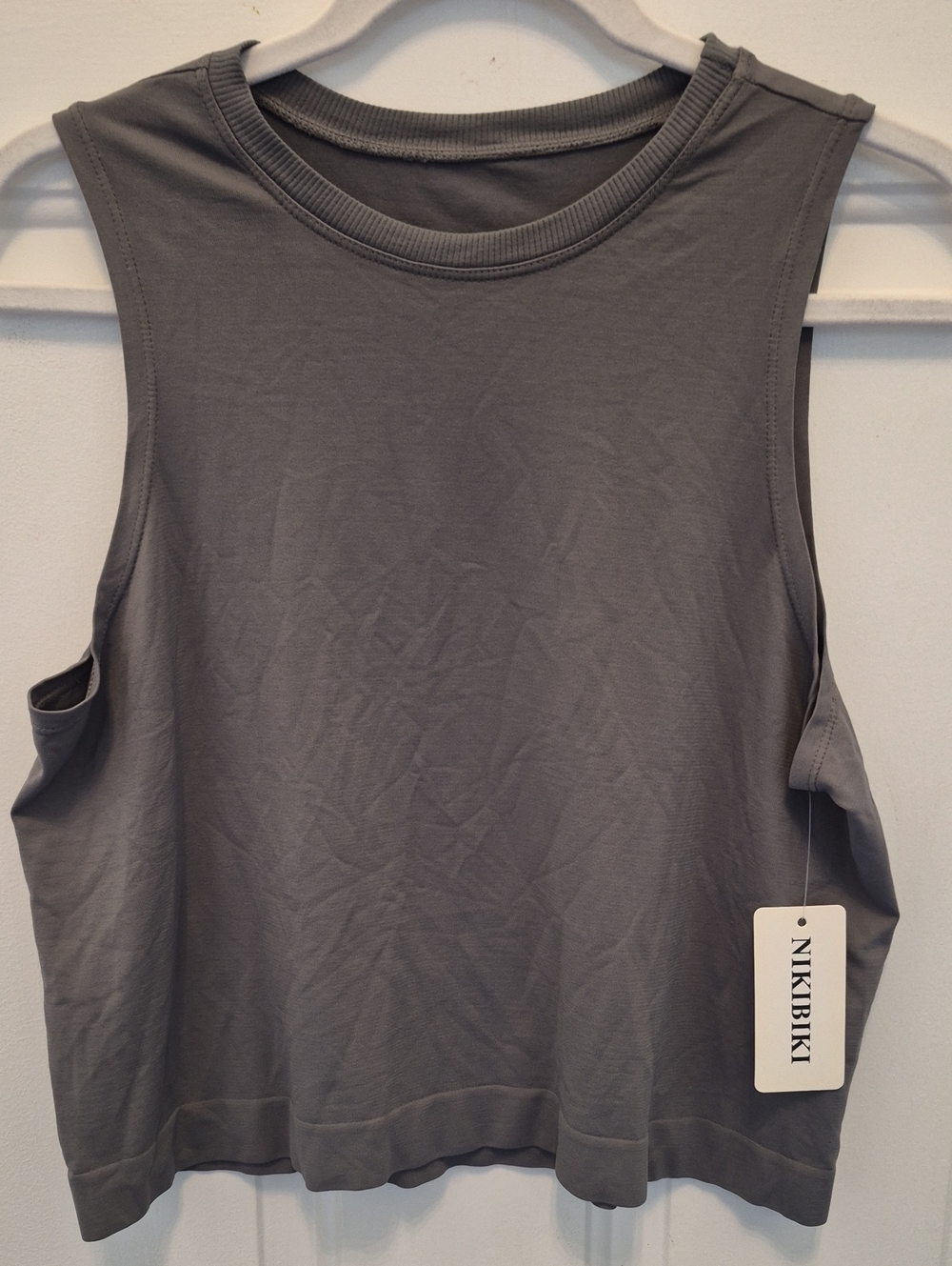 Nikibiki Gray Sleeveless Crop Tank Top